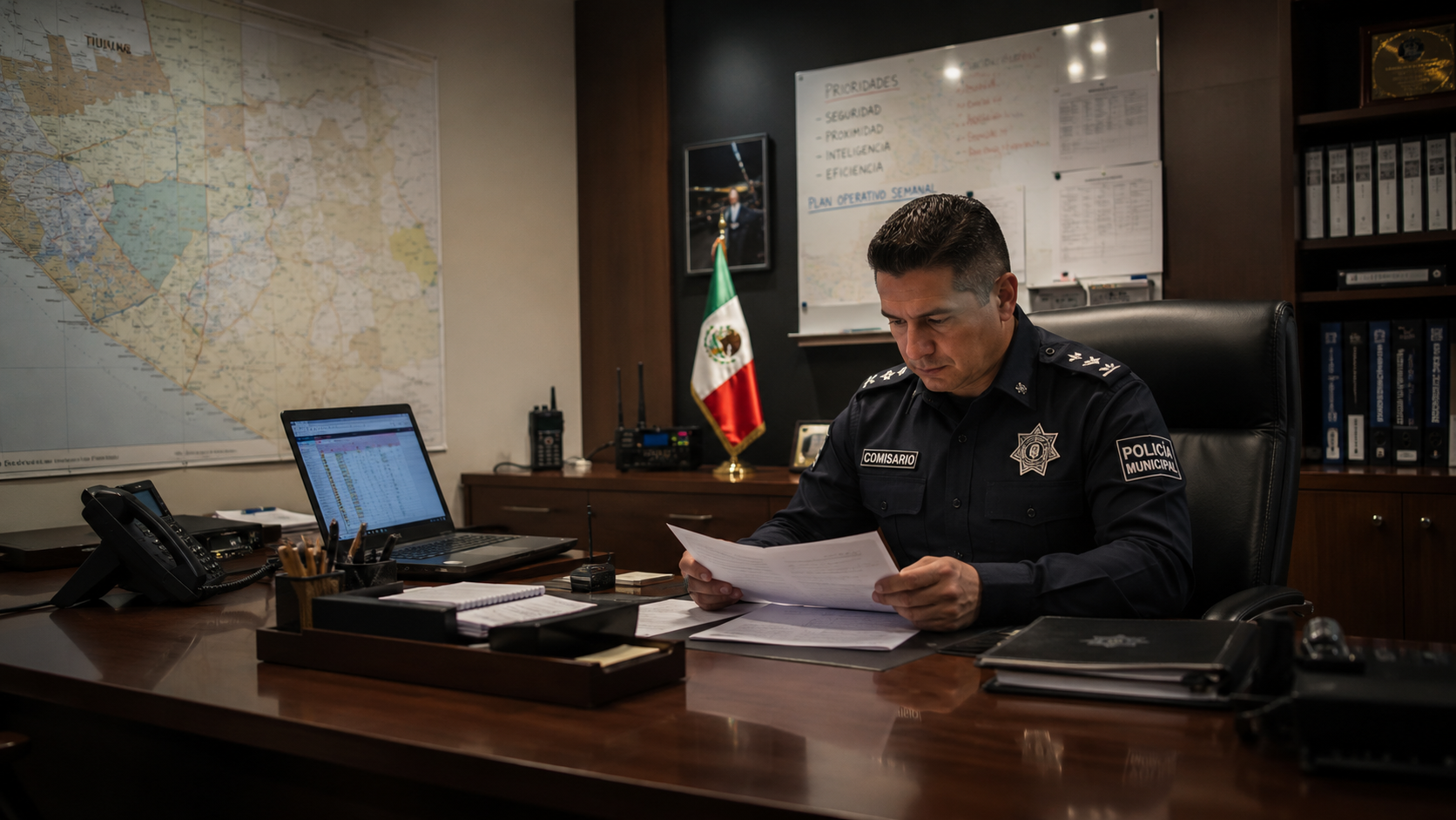 Centro de mando revisando el CompStat de ARGUS